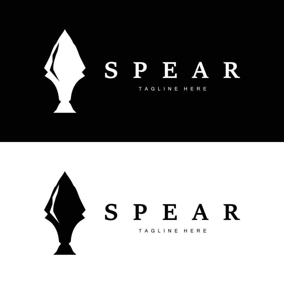 Spear Logo Old Vintage Rustic Simple Design Business Brand Spear Arrow vector