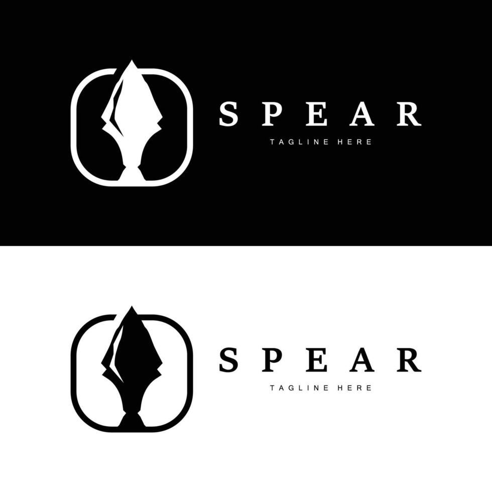 Spear Logo Old Vintage Rustic Simple Design Business Brand Spear Arrow vector