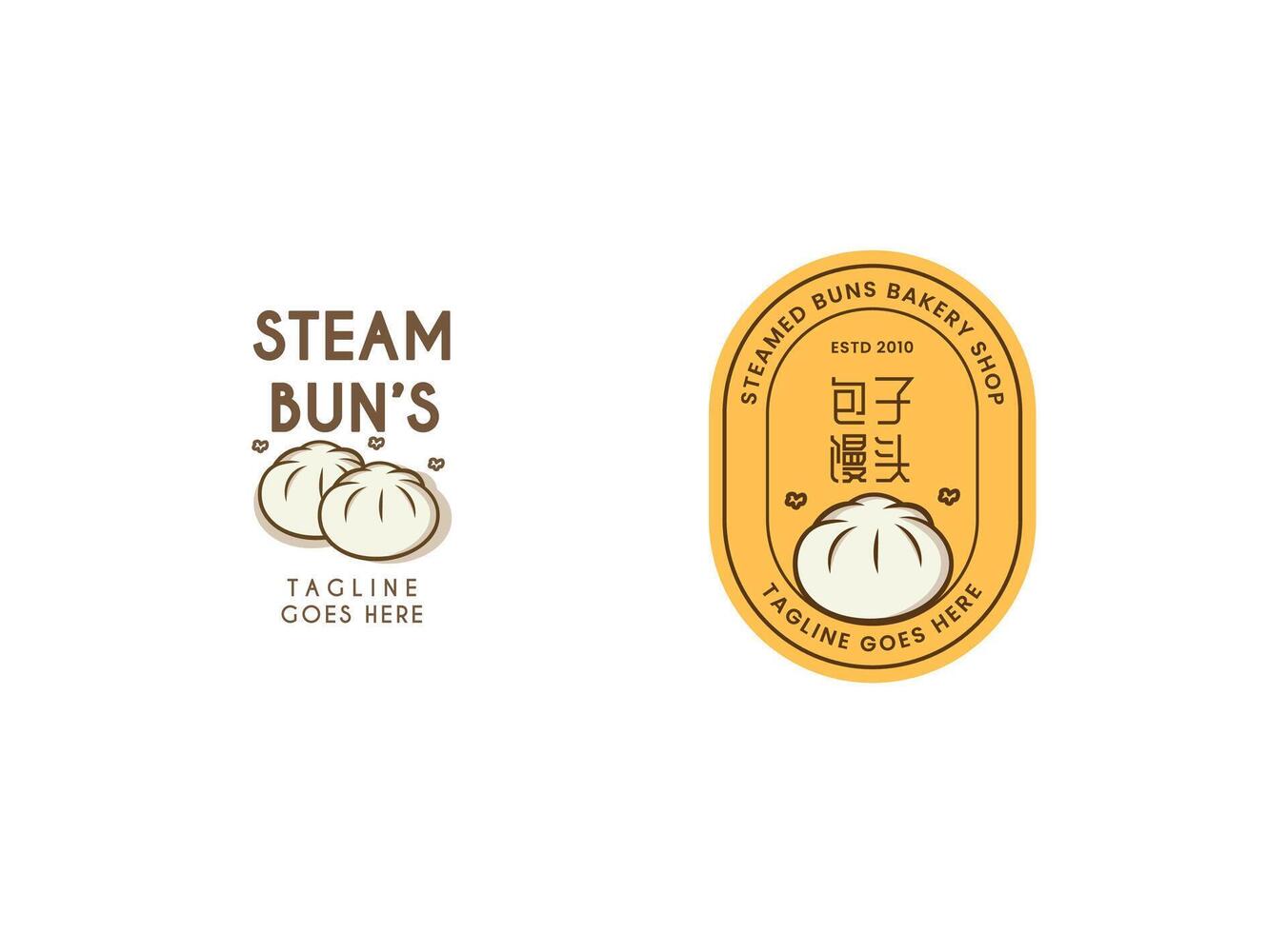 Steamed buns logo design template. Chinese steamed bun. vector
