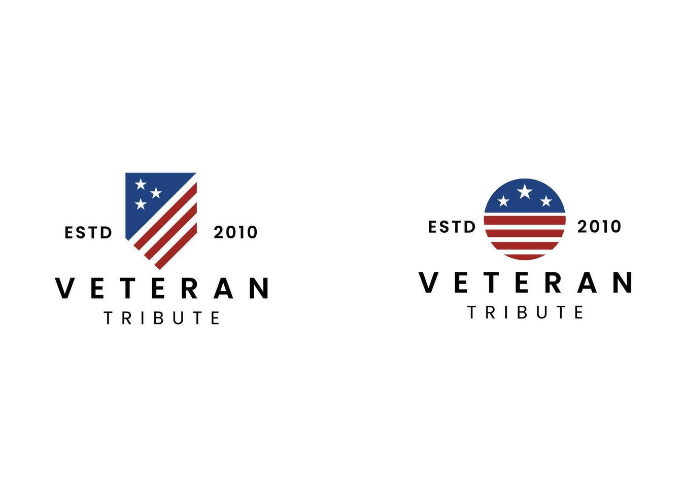 American USA military veteran tribute logo design vector