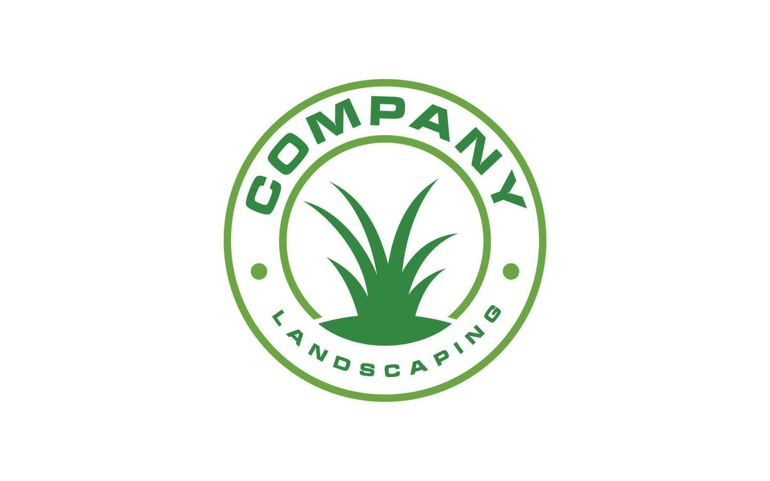 landscape logo for lawn or gardening business design template vector