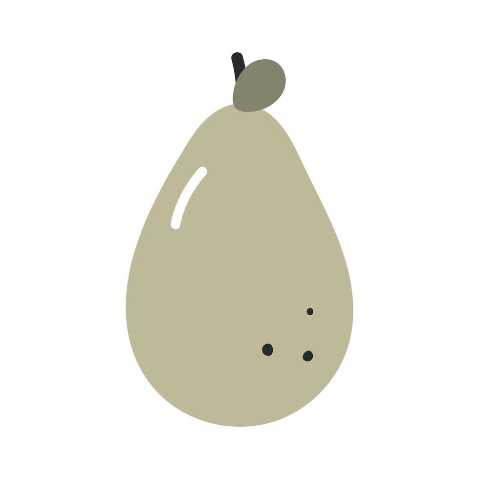 Pear. Flat cartoon illustration isolated on white background. For card, posters, stickers, banners, printing on the pack, printing on clothes, fabric, wallpaper. vector