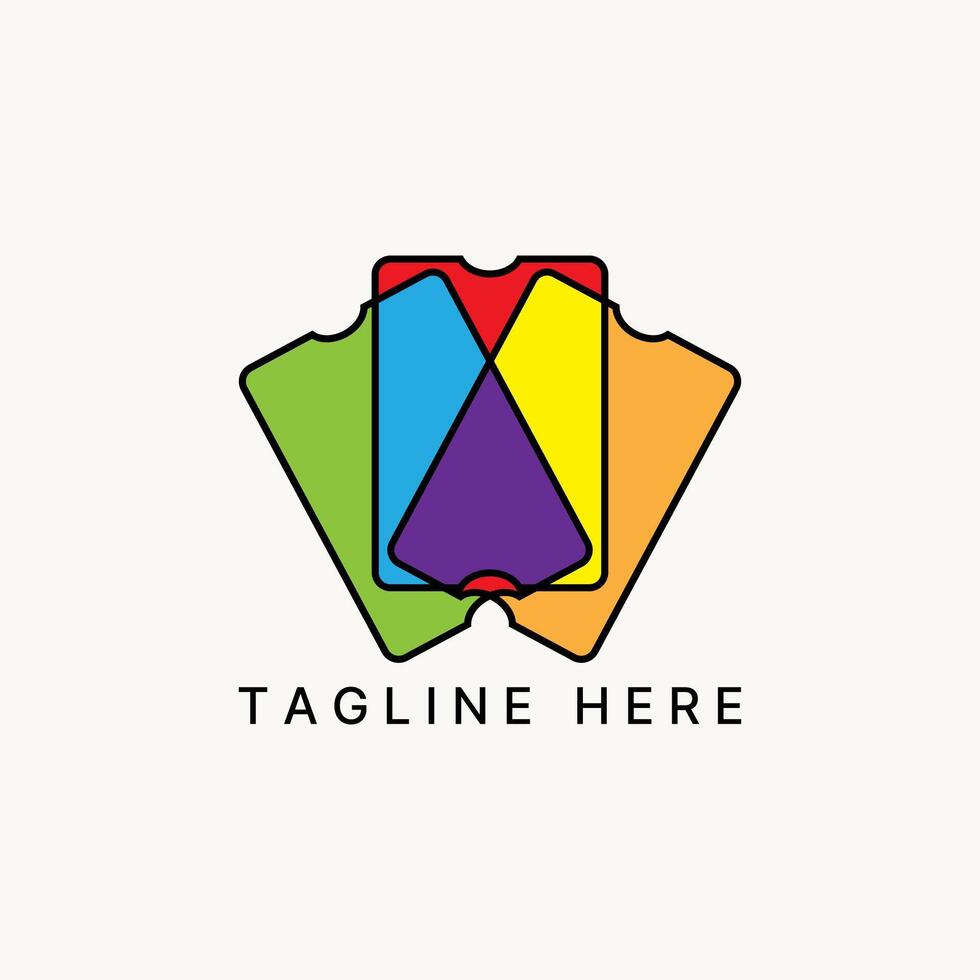 Logo design graphic concept creative premium stock template emblem line 3 ID card information agent office Related to company advertising label vector