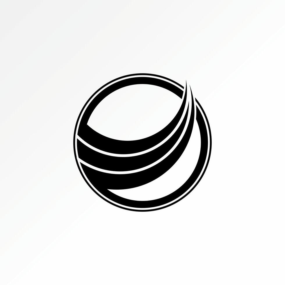 Logo design graphic concept creative premium stock abstract unique icon three cutting fast swoosh on circle line. Related to badge emblem icon vector