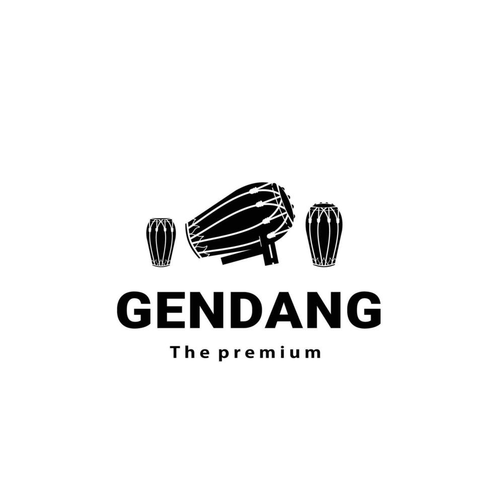 musical instrument traditional logo illustration, gendang silhouette