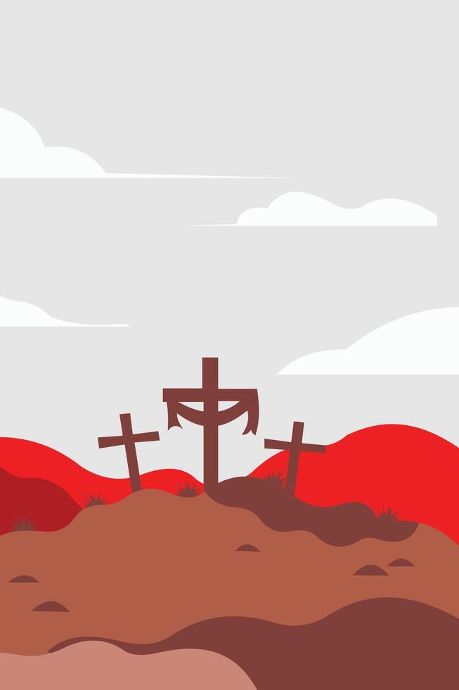 illustration of the banner background design for the ascension of Christ with a cross symbol vector