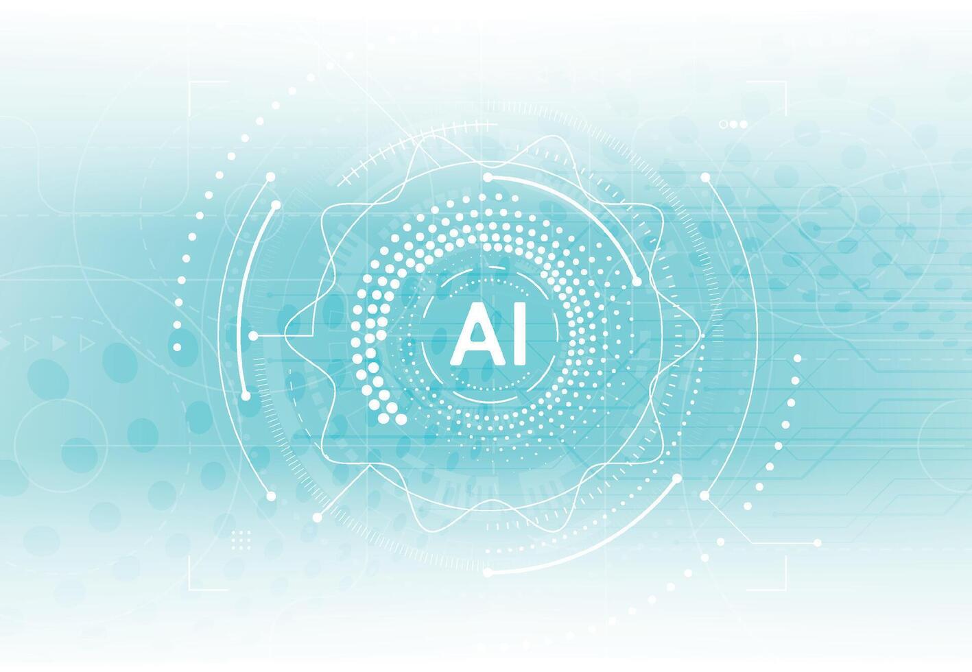 Artificial intelligence chipset on circuit board in futuristic concept technology artwork for web, banner, card, cover vector