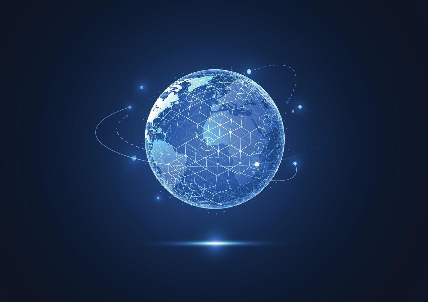 Global network connection. World map point and line composition concept of global business vector