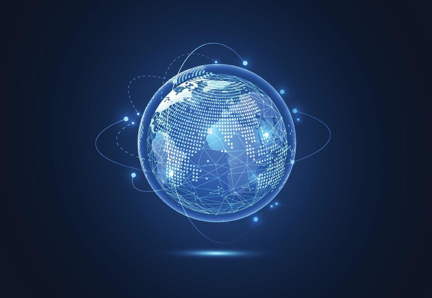 Global network connection. World map point and line composition concept of global business vector
