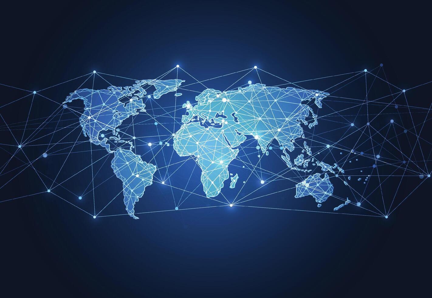 Global network connection. World map point and line composition concept of global business vector