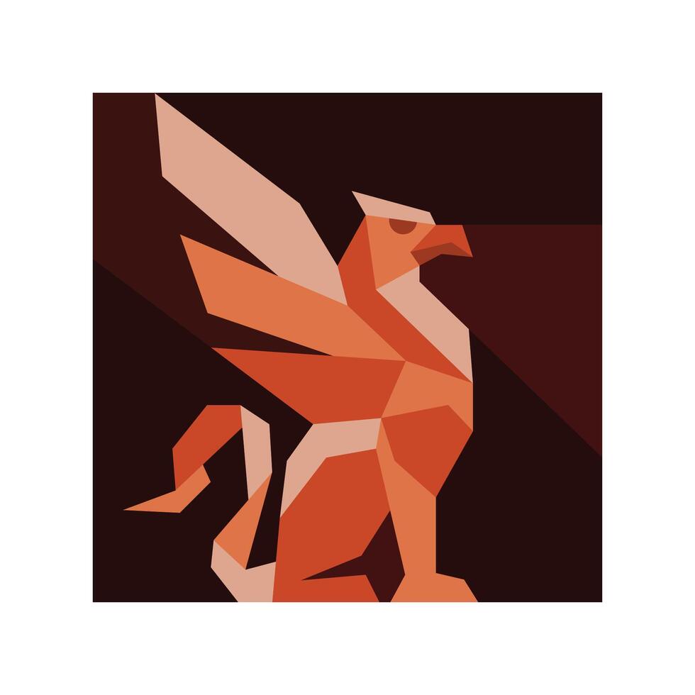 ILLUSTRATION 163 GRIFFIN ILLUSTRATION WITH LOWPOLY OR GEOMETRIC SHAPE vector