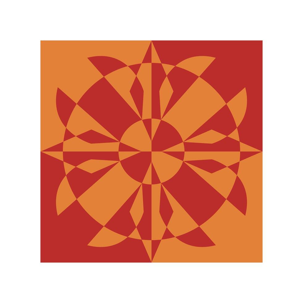 ILLUSTRATION 166 ABSTRACT MANDALA ART IN SQUARE SHAPE vector