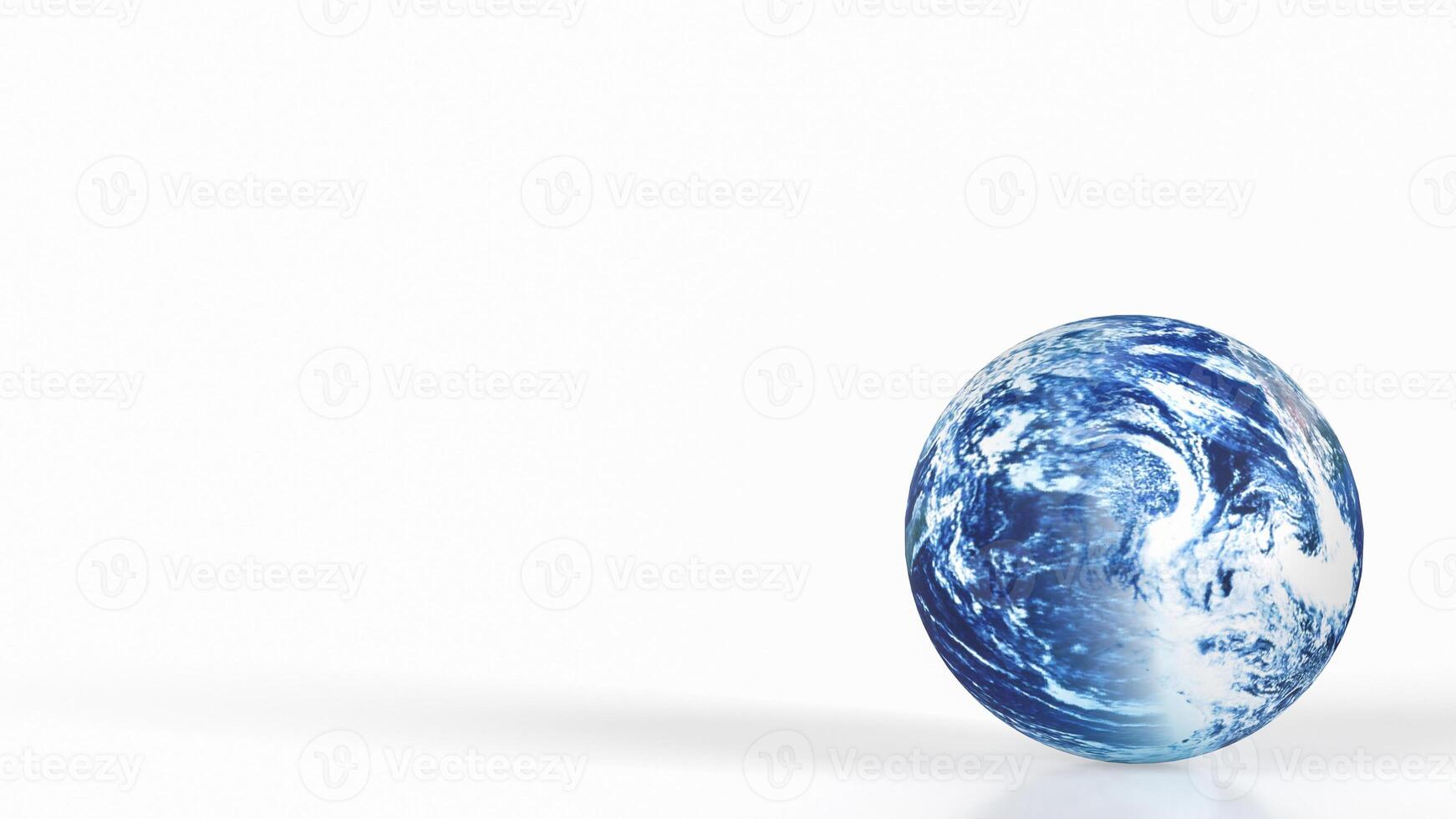 The world on white Background image 3d rendering. photo