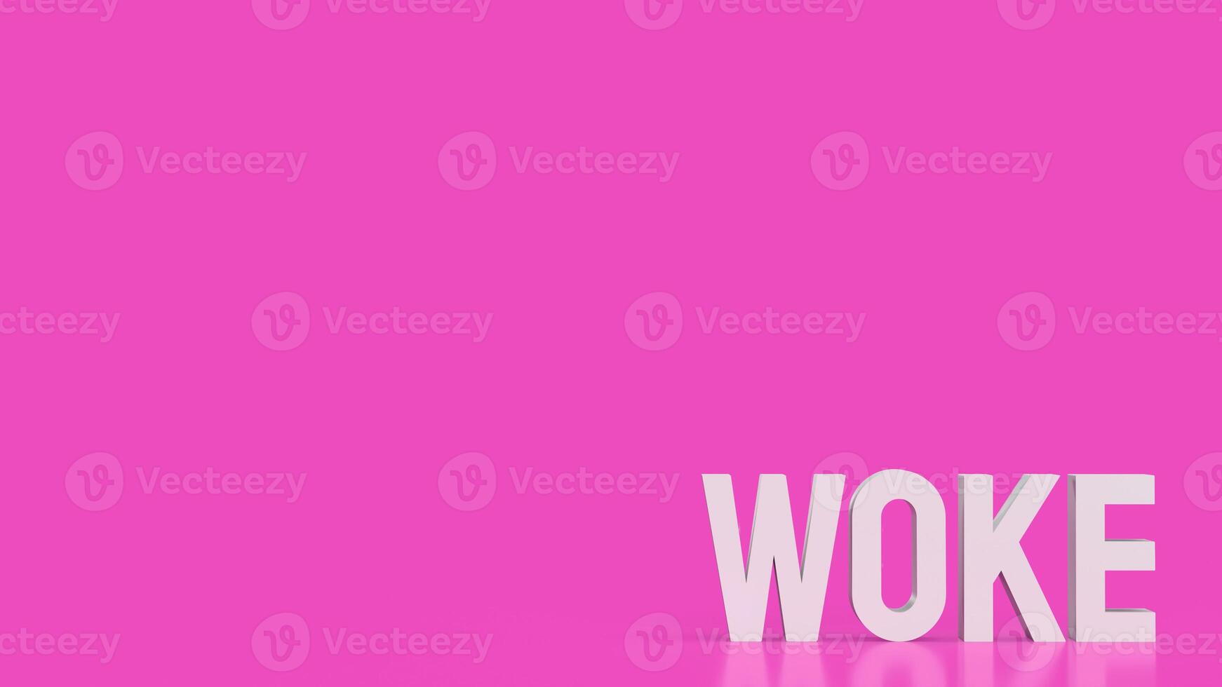 The woke text on pink background 3d rendering. photo