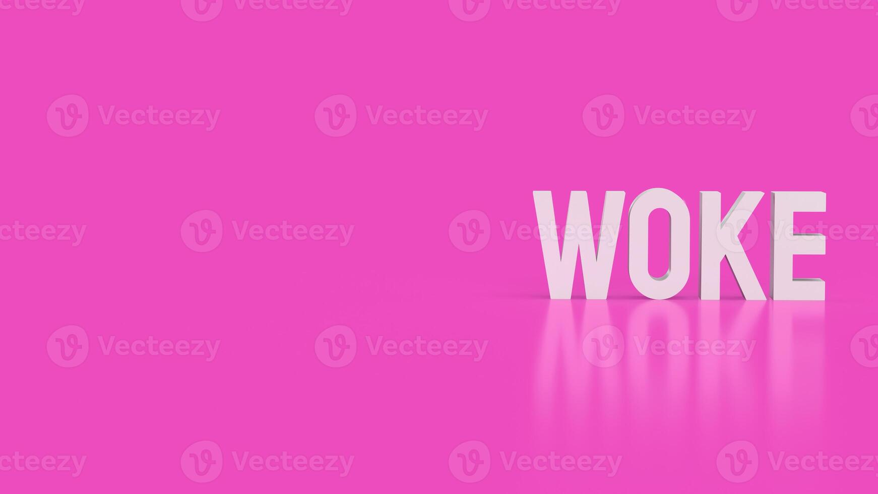 The woke text on pink background 3d rendering. photo