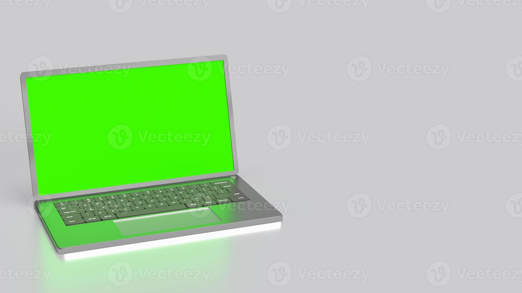 The Notebook Green screen for present concept 3d rendering. photo