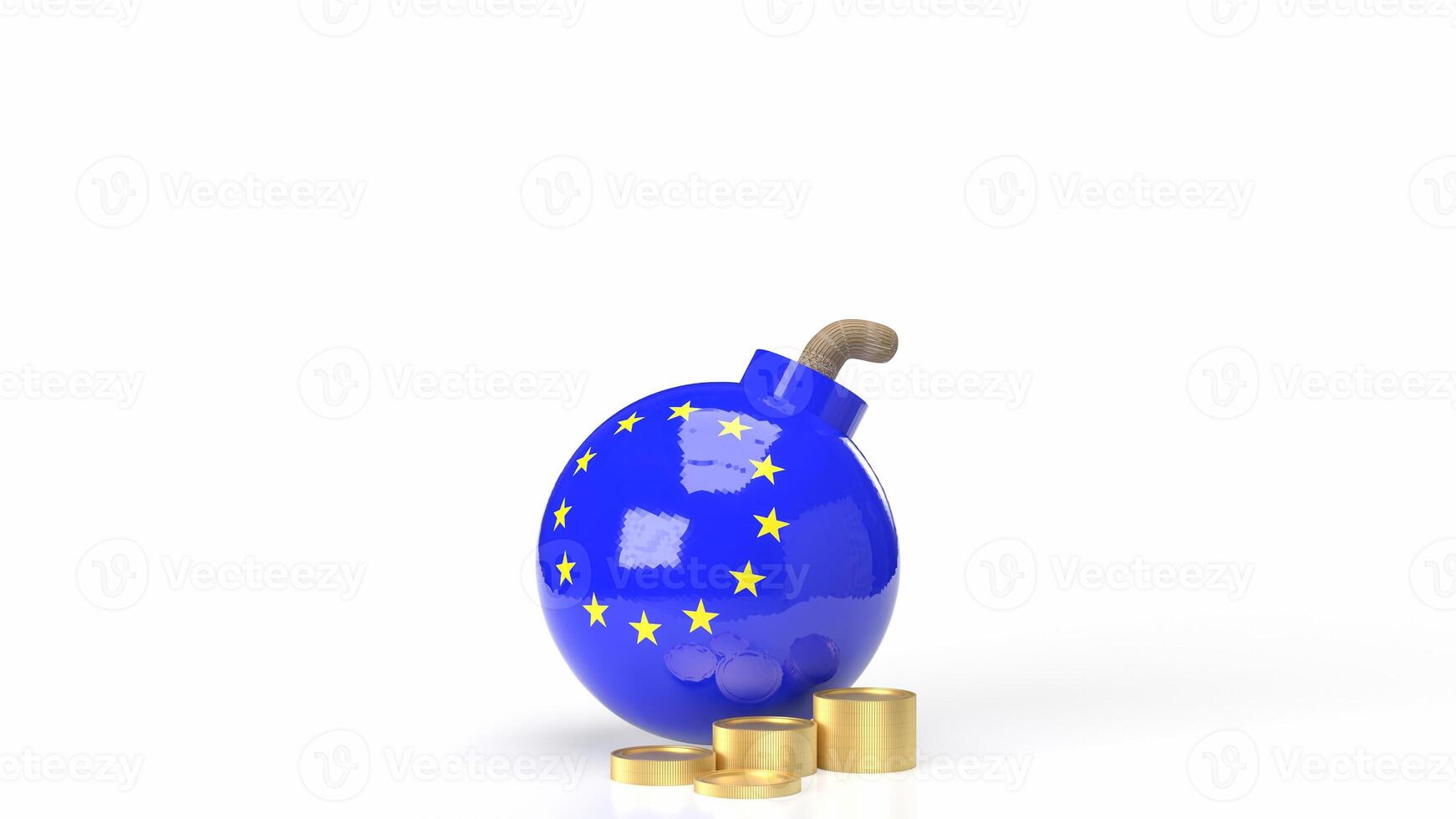 The euro flag symbol on Bomb for Business concept 3d rendering. photo