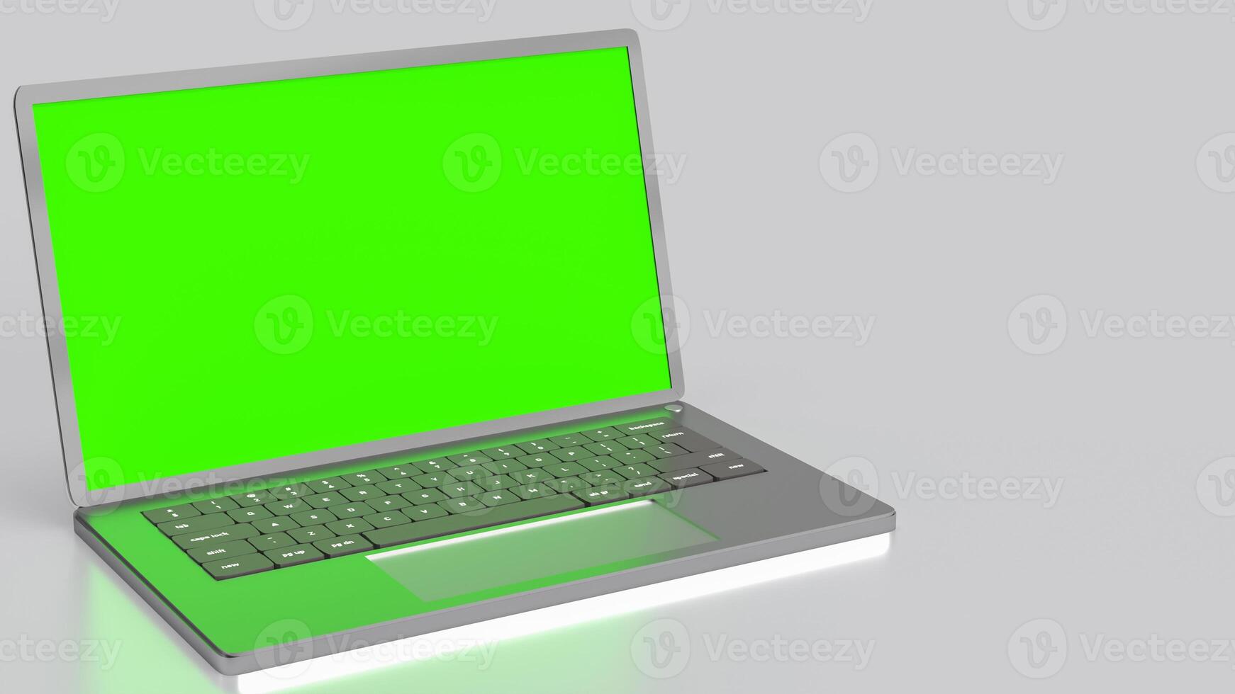 The Notebook Green screen for present concept 3d rendering. photo