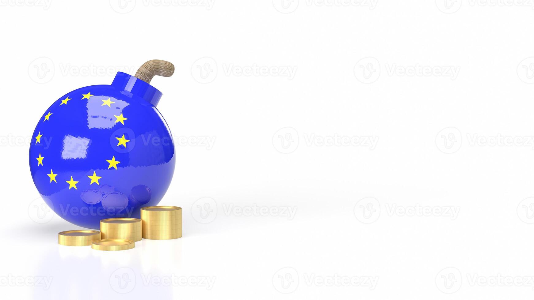 The euro flag symbol on Bomb for Business concept 3d rendering. photo