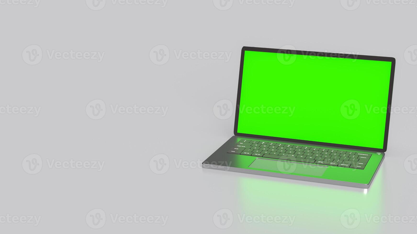 The Notebook Green screen for present concept 3d rendering. photo