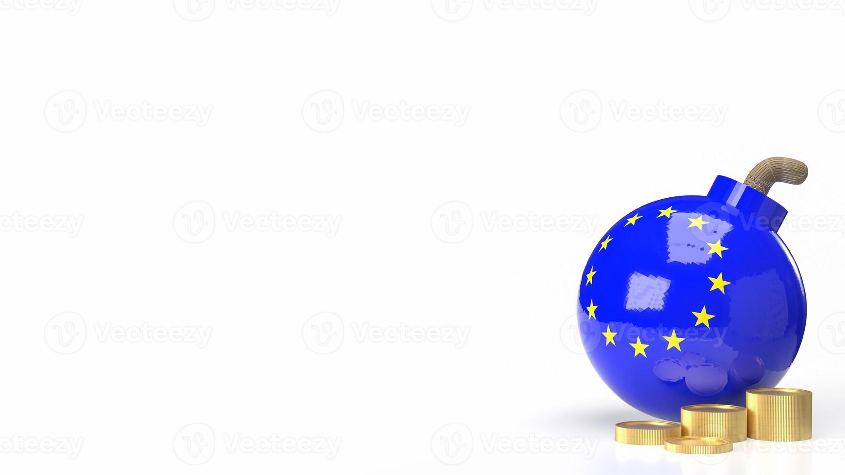 The euro flag symbol on Bomb for Business concept 3d rendering. photo