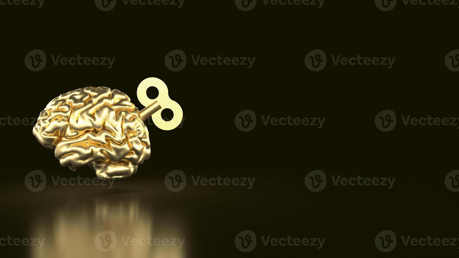 The Brain wind up for Business or medical concept 3d rendering. photo