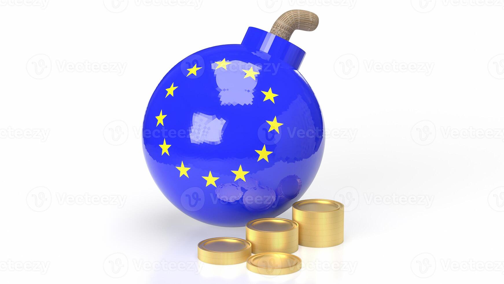The euro flag symbol on Bomb for Business concept 3d rendering. photo