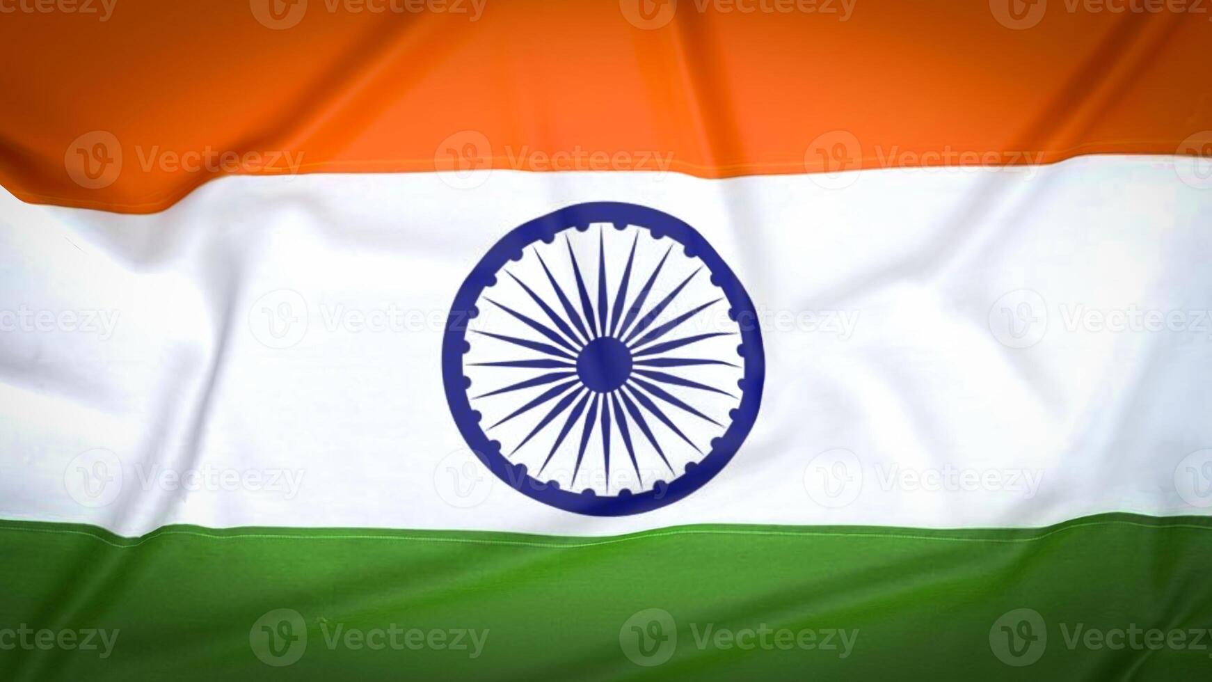 The India flag on Business Background 3d rendering. photo