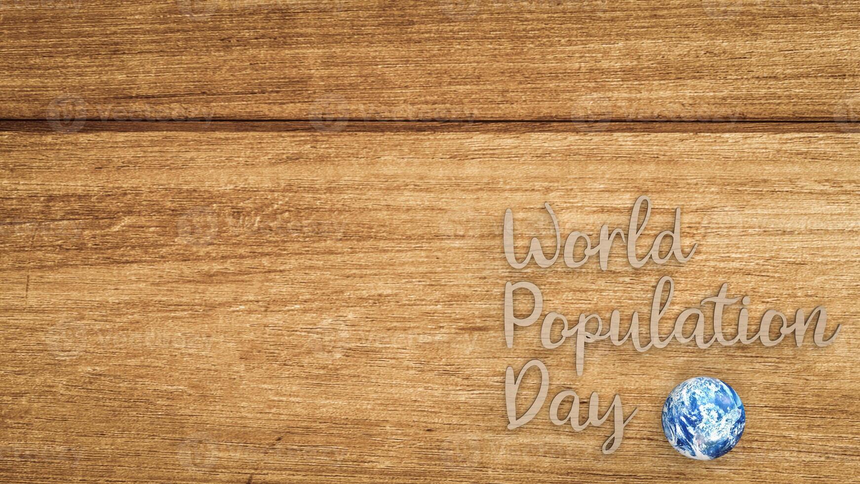 The World Population Day and earth for Holiday concept 3d photo