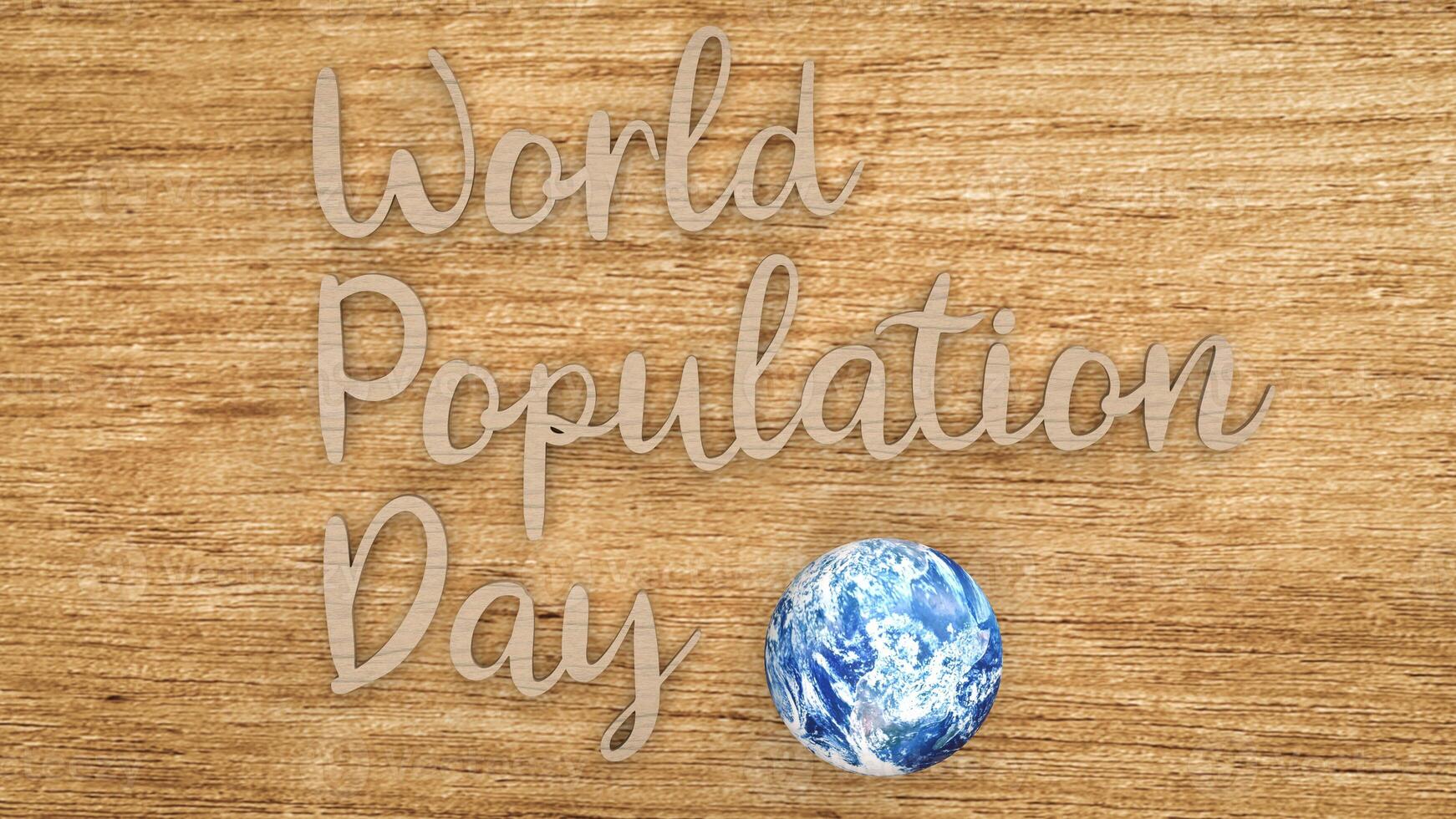 The World Population Day and earth for Holiday concept 3d photo