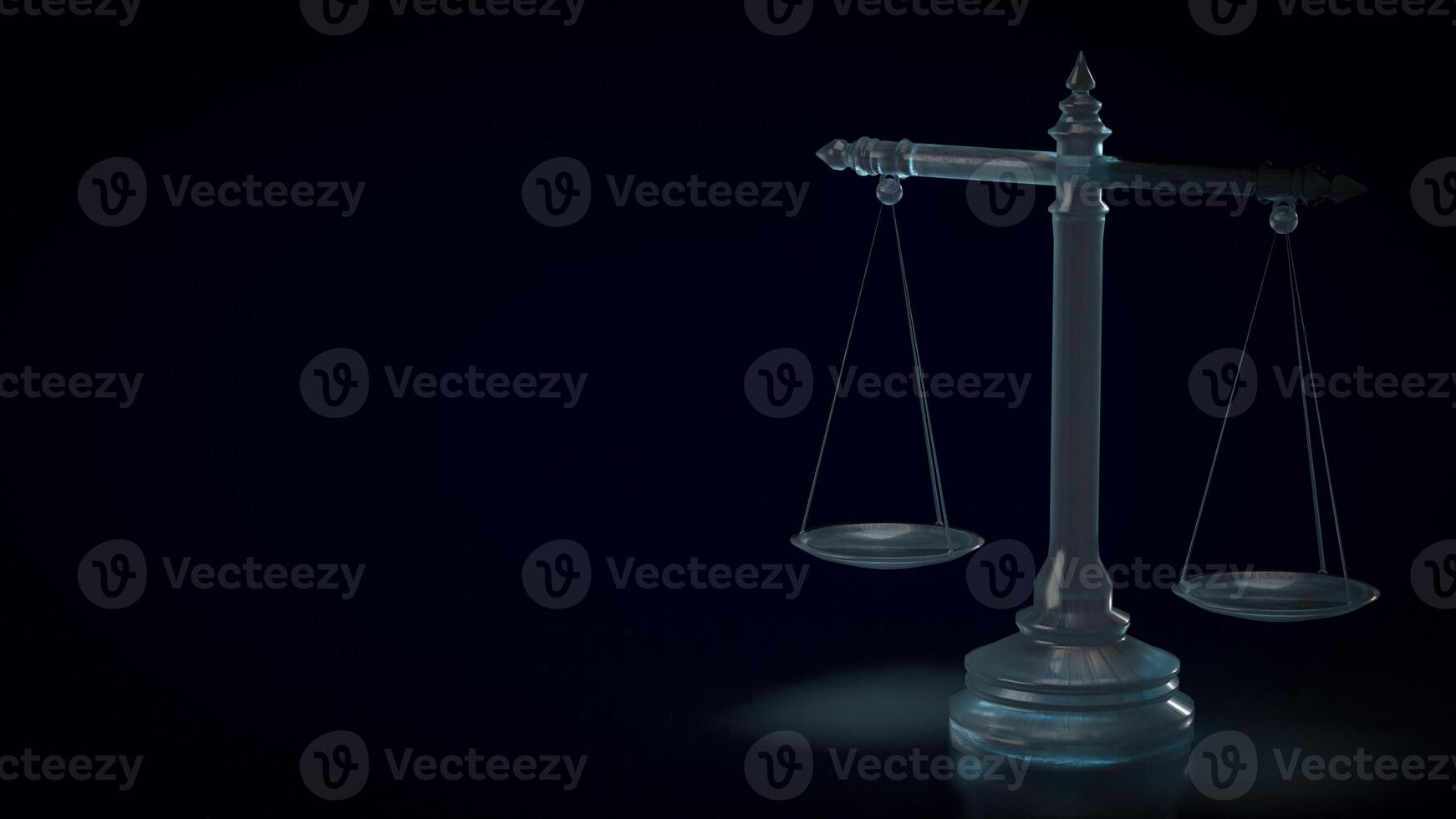 The libra on black background for law concept 3d rendering. photo