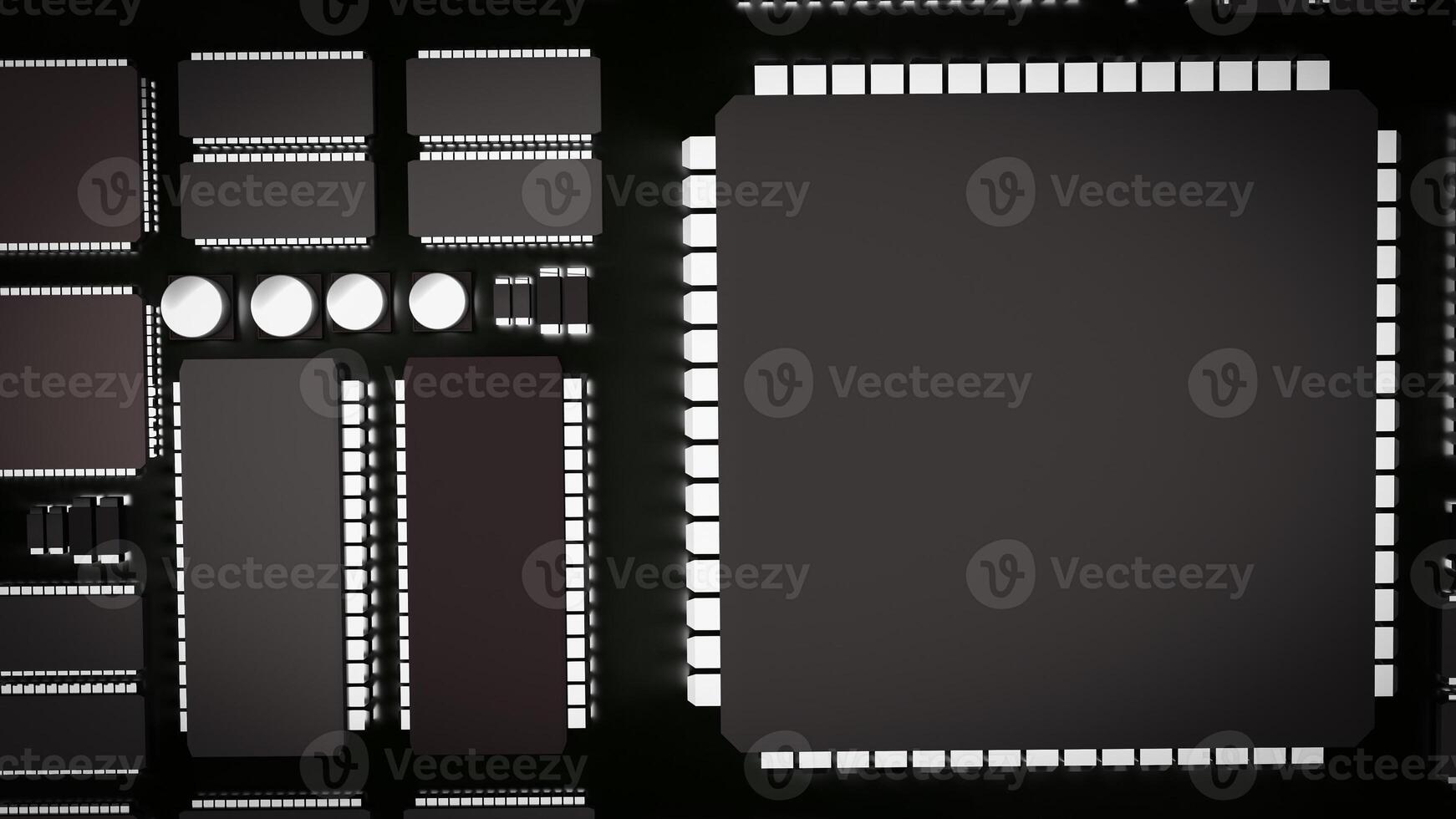 The Ic and pcb Board for technology or it concept 3d rendering. photo