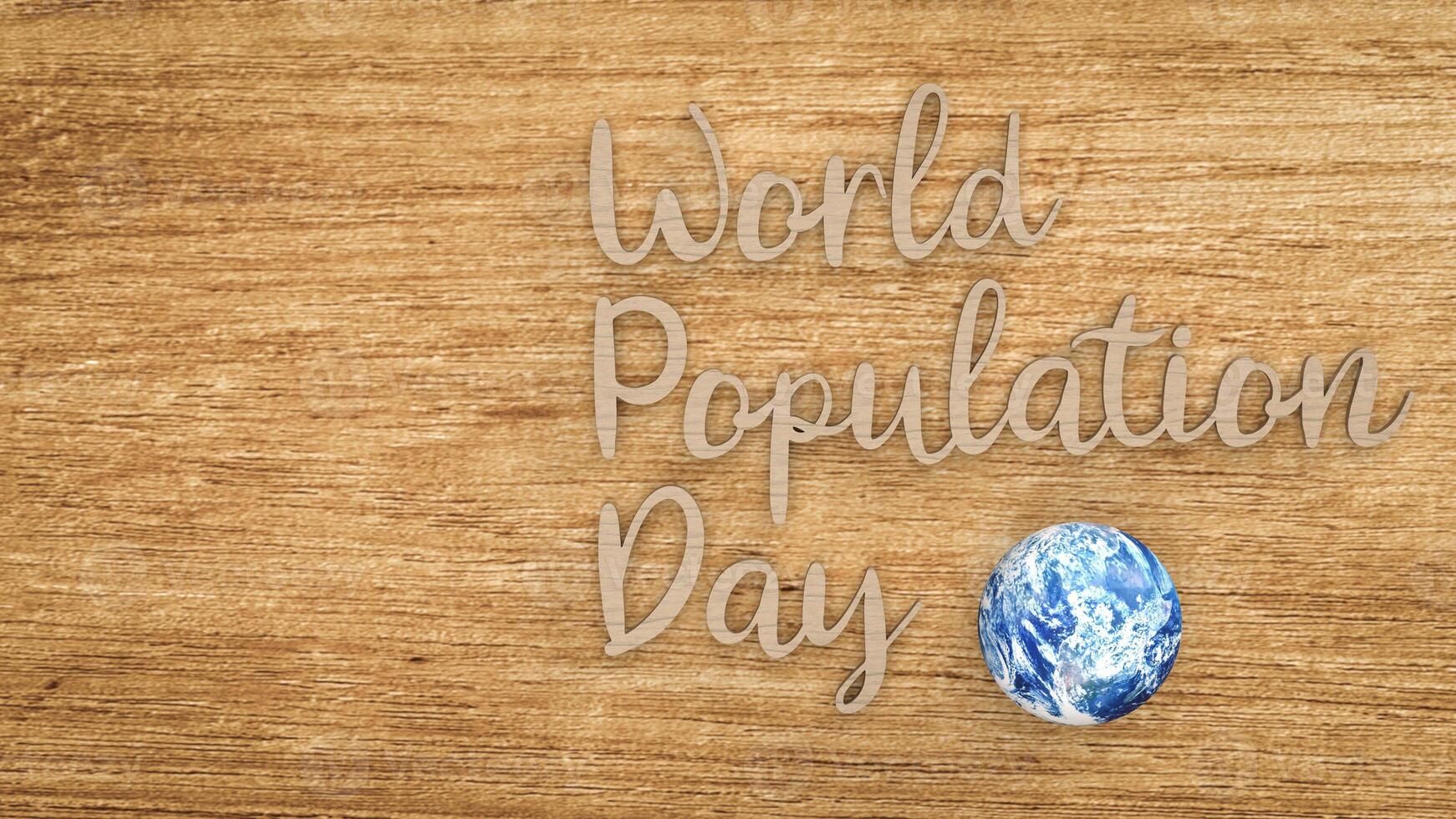 The World Population Day and earth for Holiday concept 3d photo