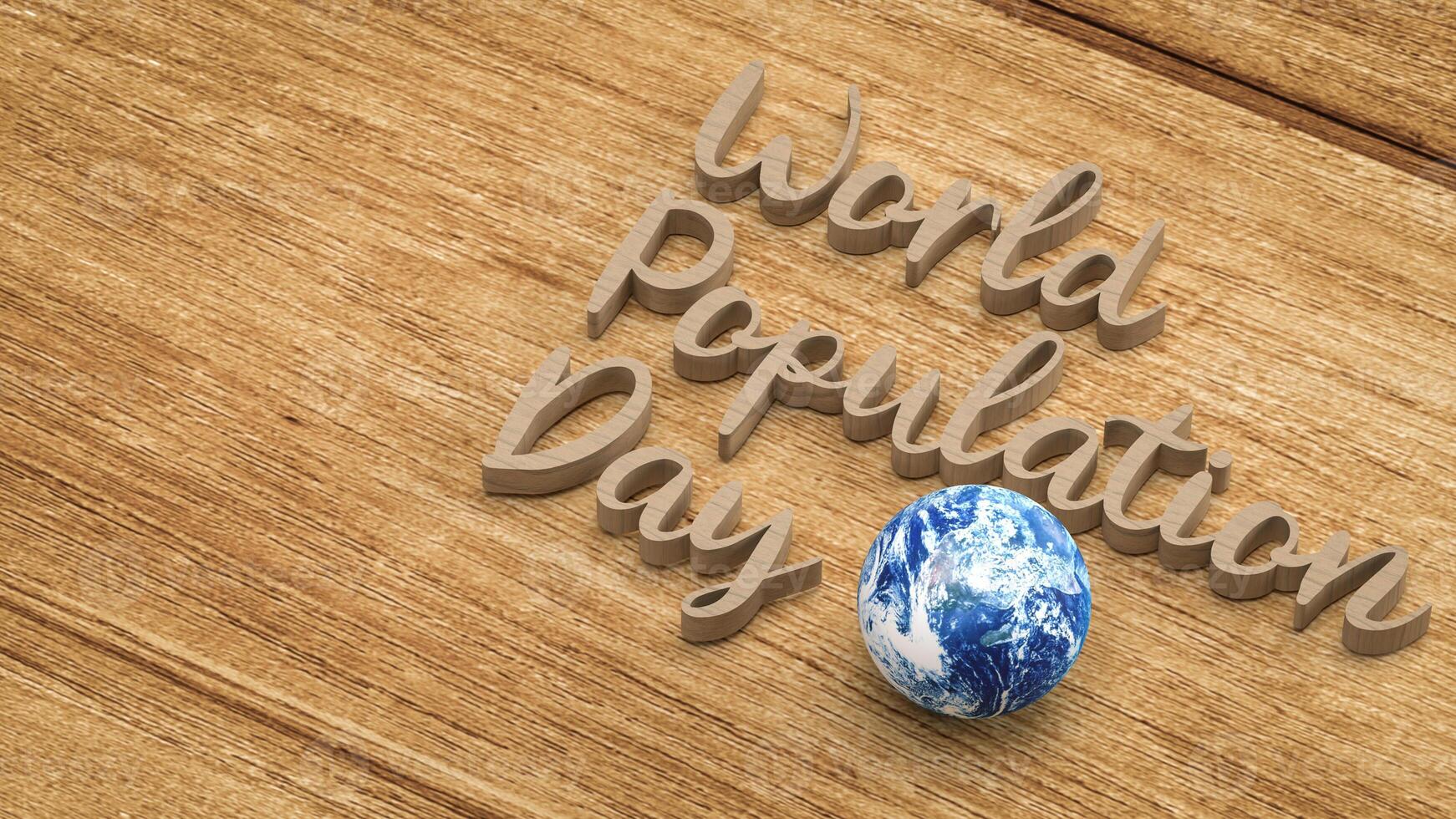 The World Population Day and earth for Holiday concept 3d photo