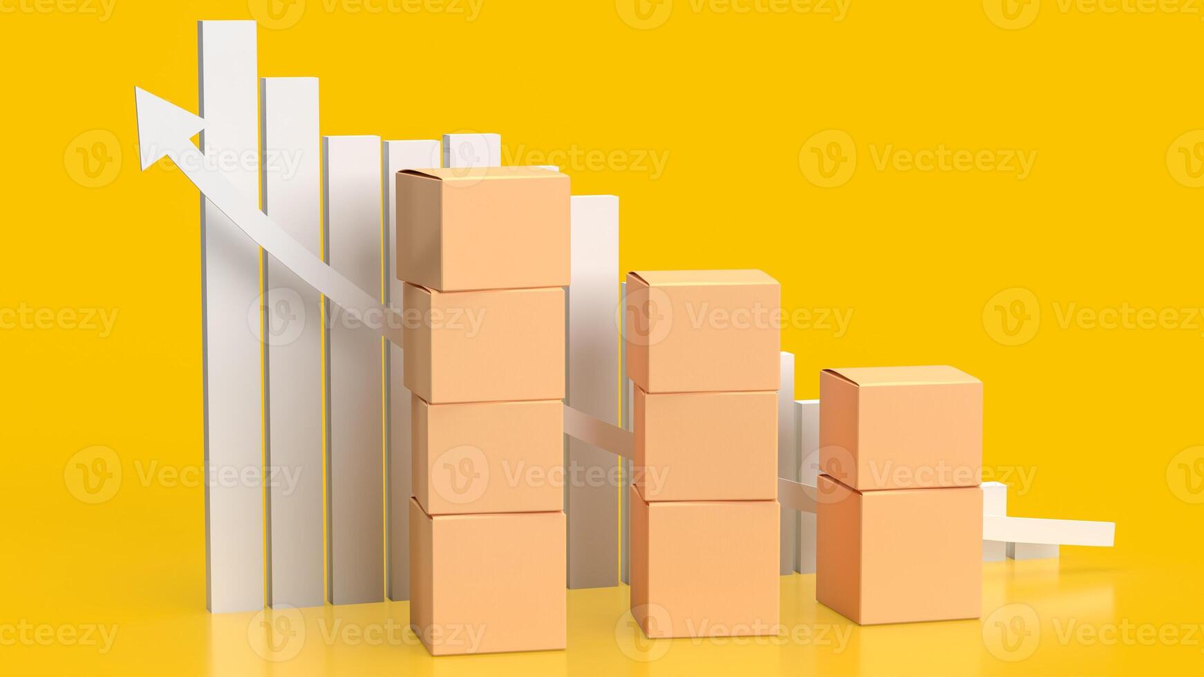 The cardboard box for shipping or cargo concept 3d rendering. photo