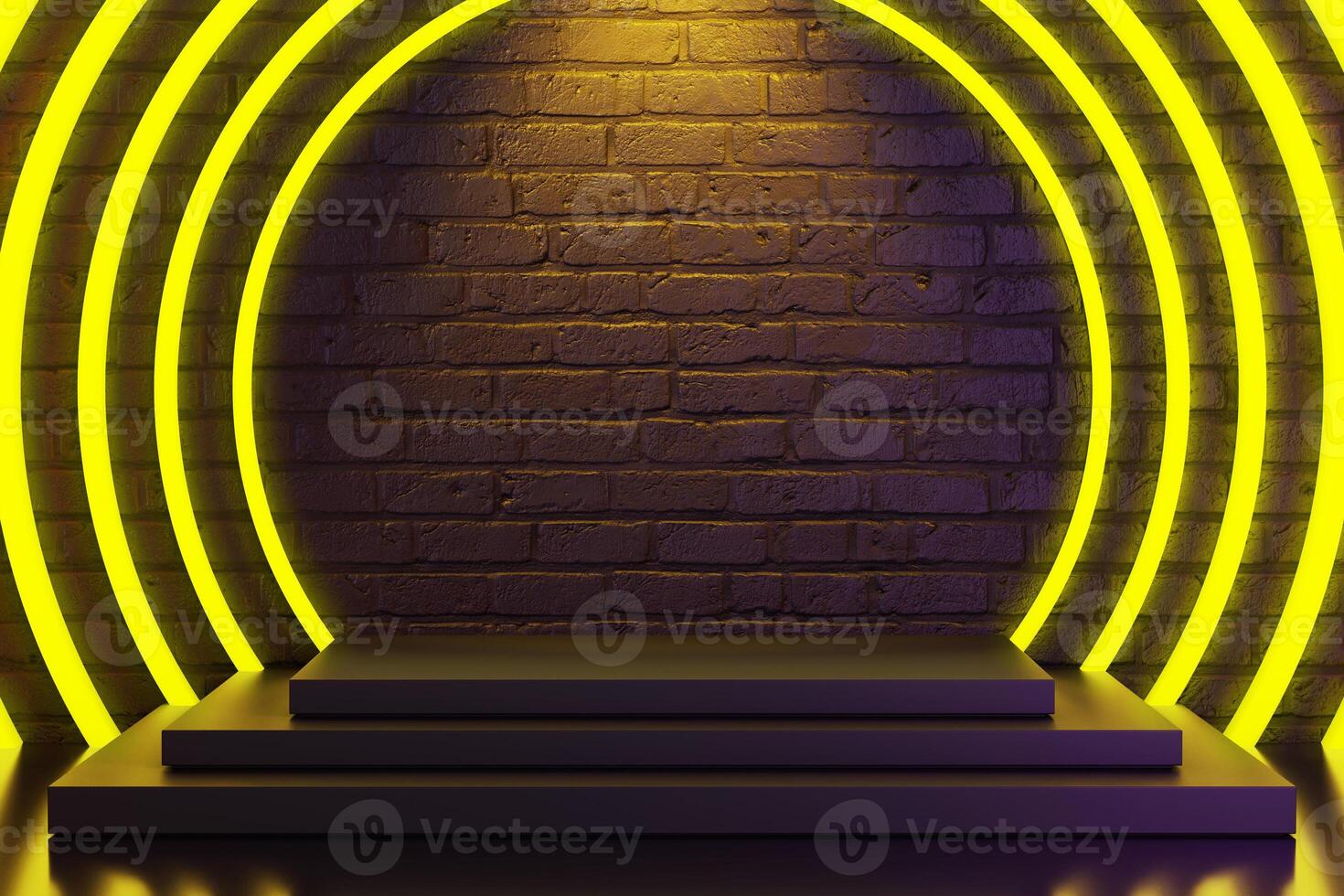 midnight sale cyber monday big sale promotion marketing backdrop with elegant round neon light and box step stairs podium product display background 3d rendering 3d illustration photo