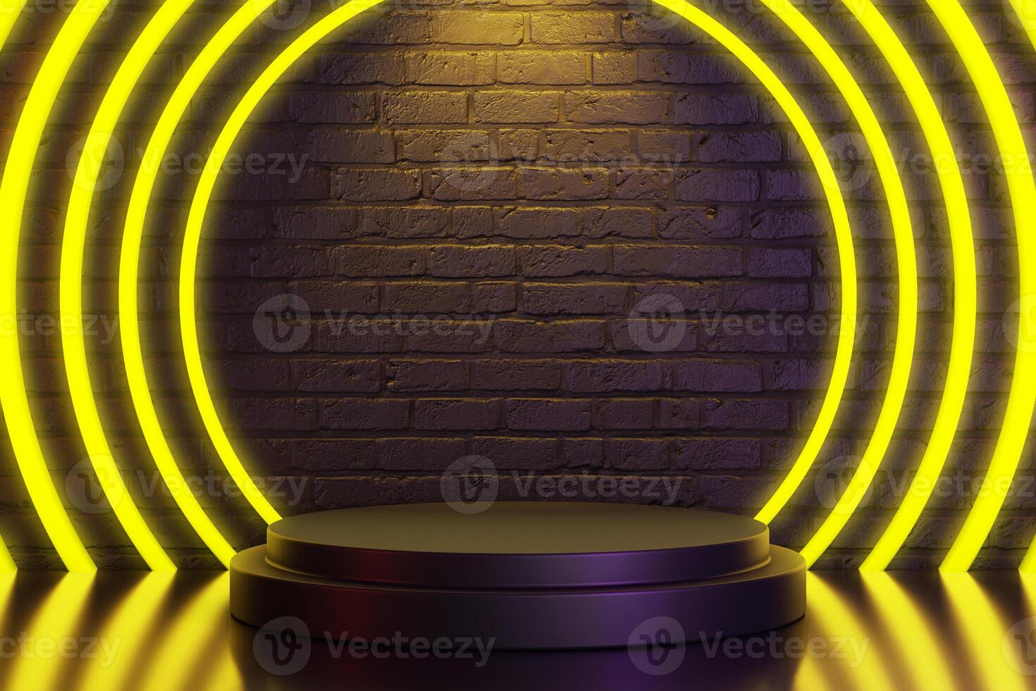 midnight sale cyber monday celebration theme sale promotion backdrop with circular neon light and round shiny podium product display 3d rendering 3d illustration background photo