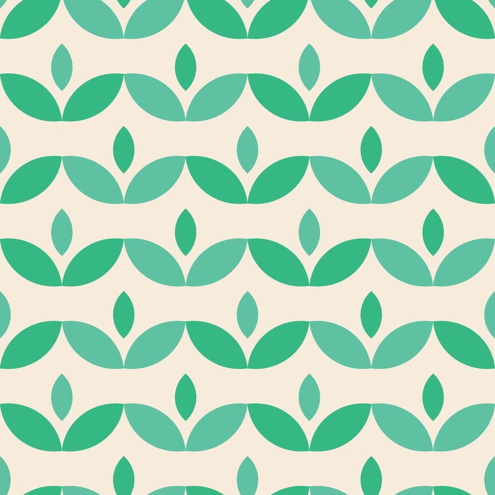 seamless green floral pattern. Abstract geometric ornamental background. Fabric endless print vector