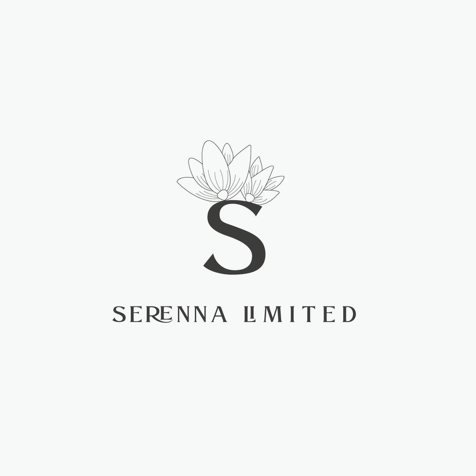 S letter logo with a creative floral concept for company business beauty real estate premium vector