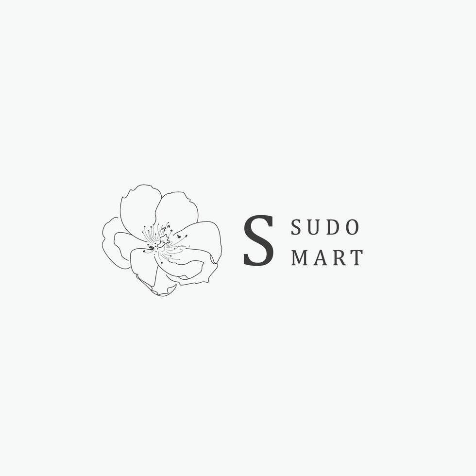 S letter logo with a creative floral concept for company business beauty real estate premium vector