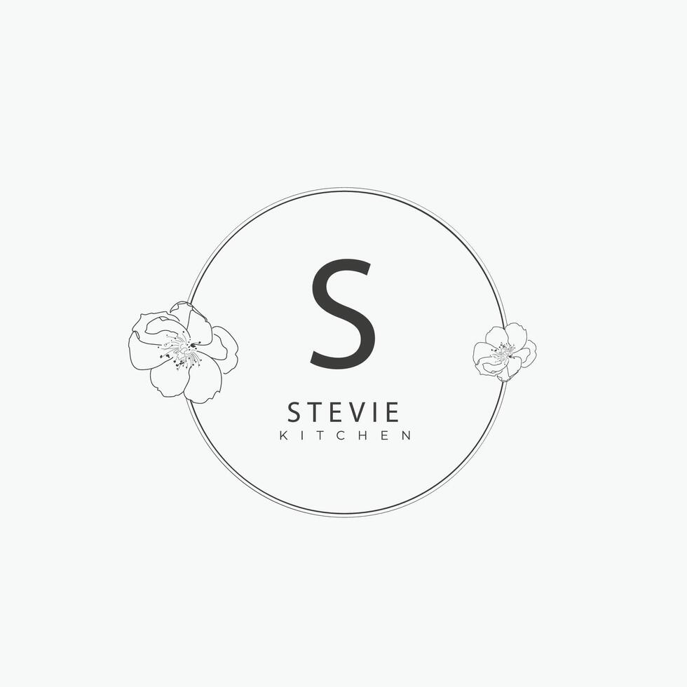 S letter logo with a creative floral concept for company business beauty real estate premium vector