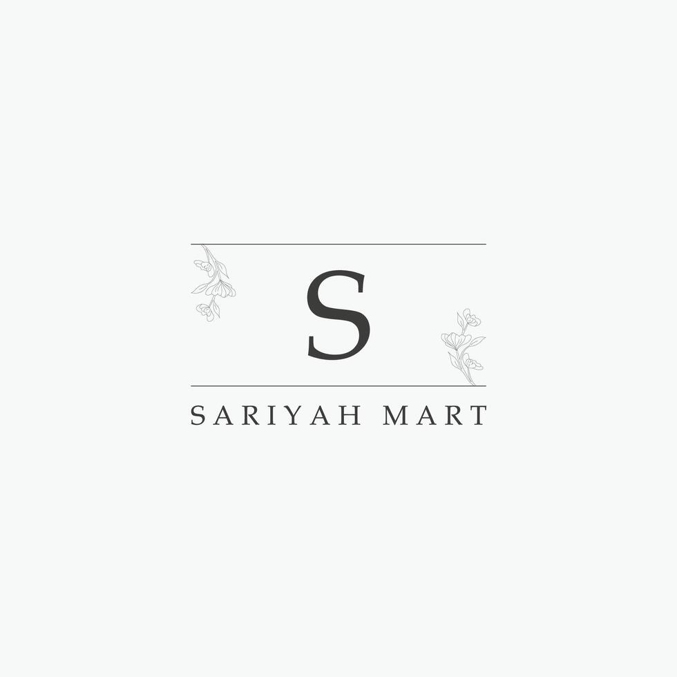 S letter logo with a creative floral concept for company business beauty real estate premium vector