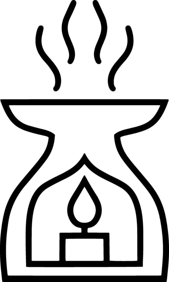 Aroma lamp icon Oriental design element Hand drawn sketch Doodle vector