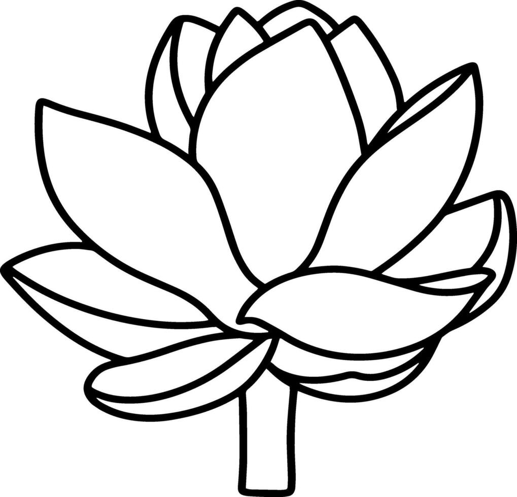 Lotus flower doodle icon Sketch vector