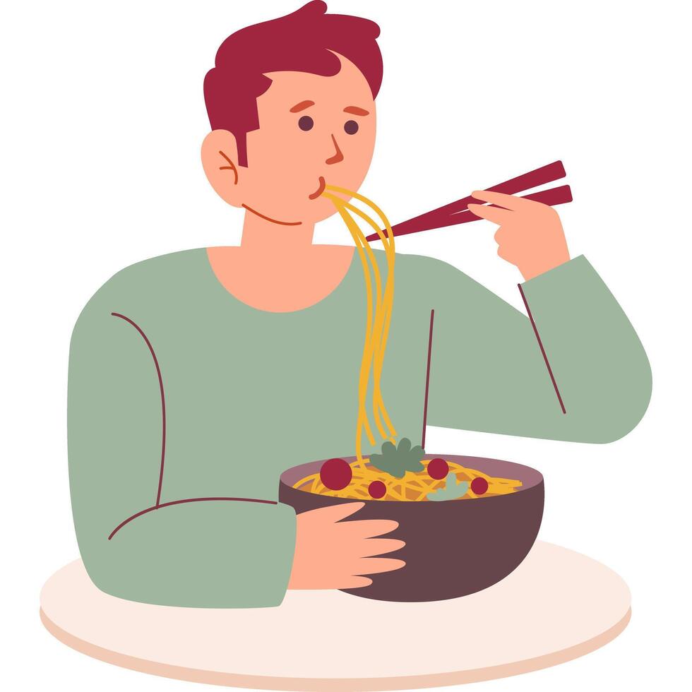 eating modern style cartoon character illustration vector