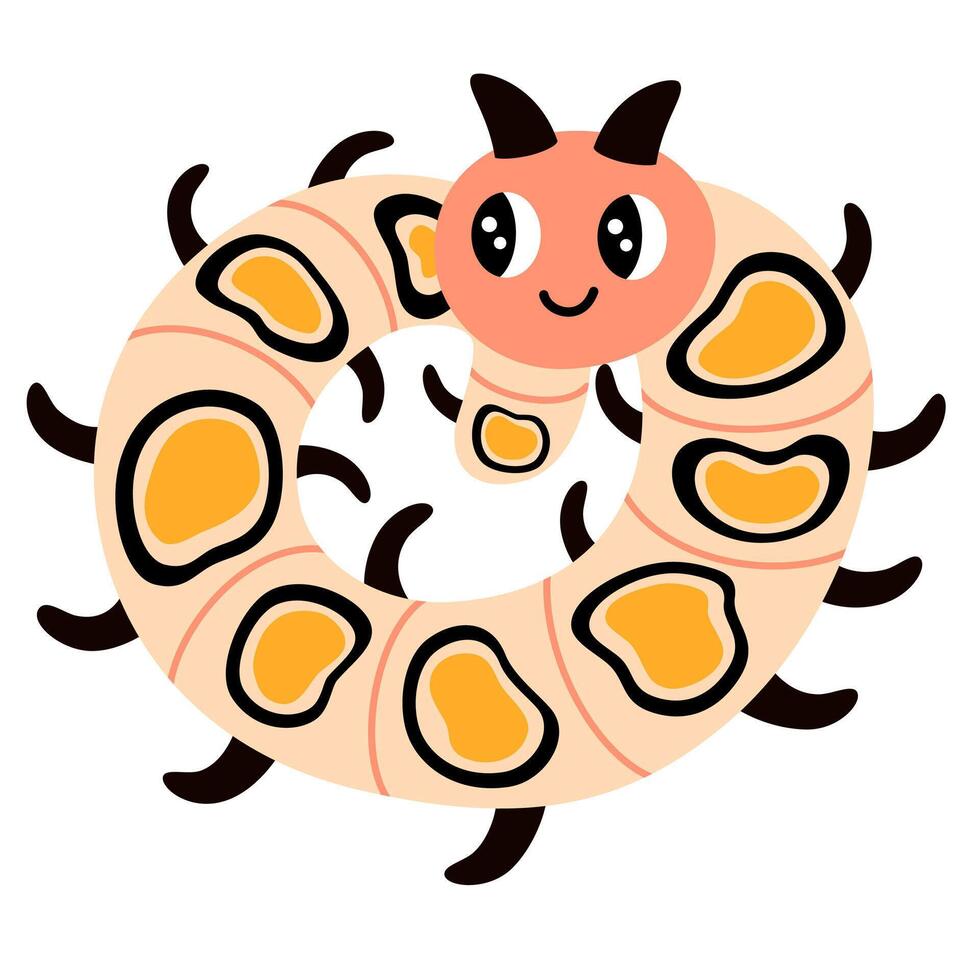 Caterpillar cartoon character. Cute insect. hand draw illustration isolated on white background vector