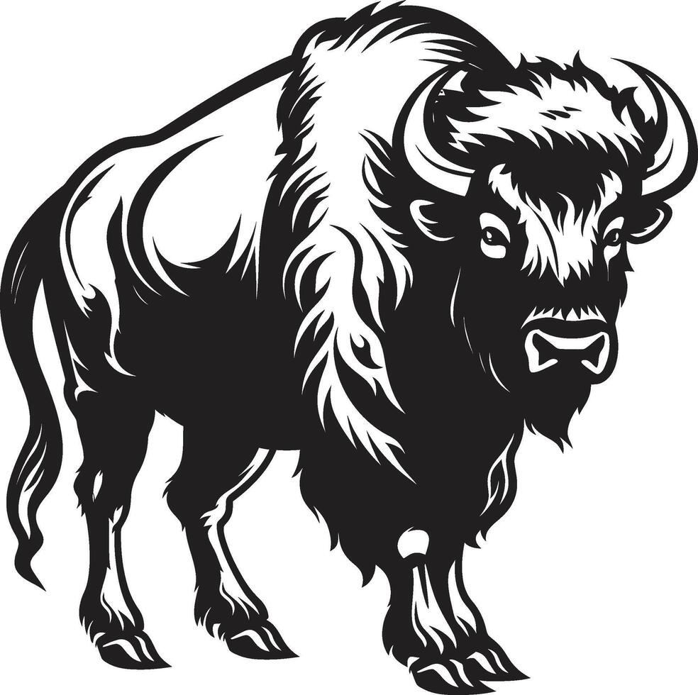 Bison Boogie A Icon Groovin Yellowstones Black Bison A Icon vector