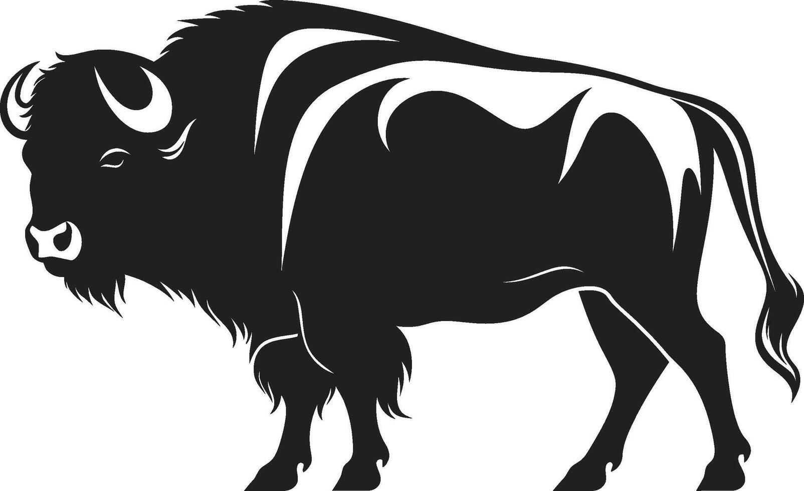 Stand Tall and Be Seen Black Bison Logo Design Build Brand Authority with the Black Bison Icon vector