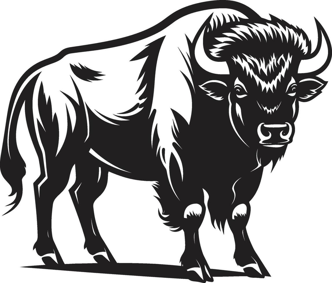 Attract Loyalty and Trust Black Bison Logo Design Command Respect and Attention Black Bison Icon vector