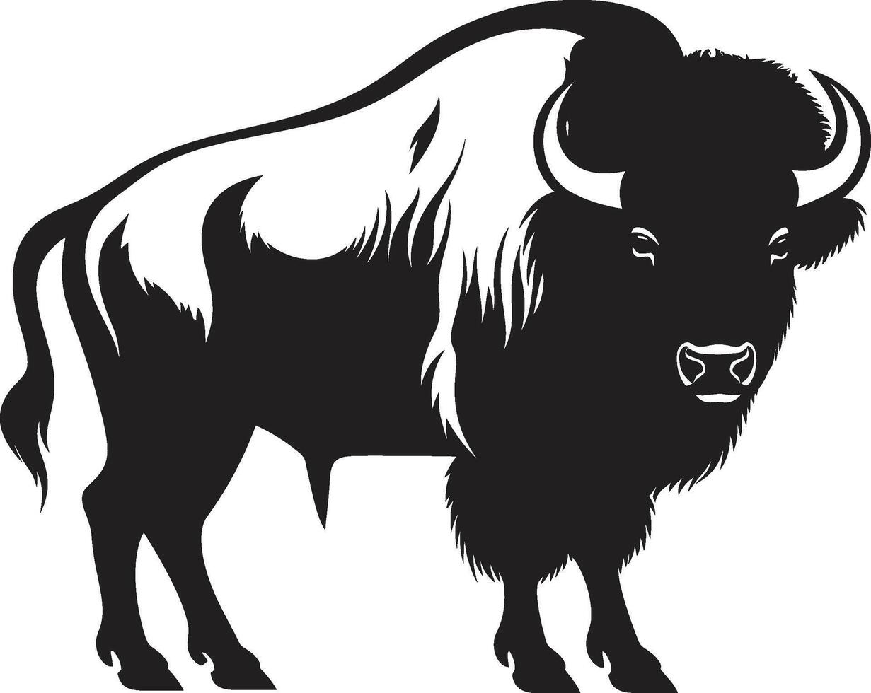 The Black Hooved Hero A Bison Logo Design Get Your Brand Buffaloed Black Bison Logo vector